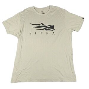 SITKA Gear Icon Tee Men's XL Tan Earth Short Sleeve Logo T Shirt Good Condition